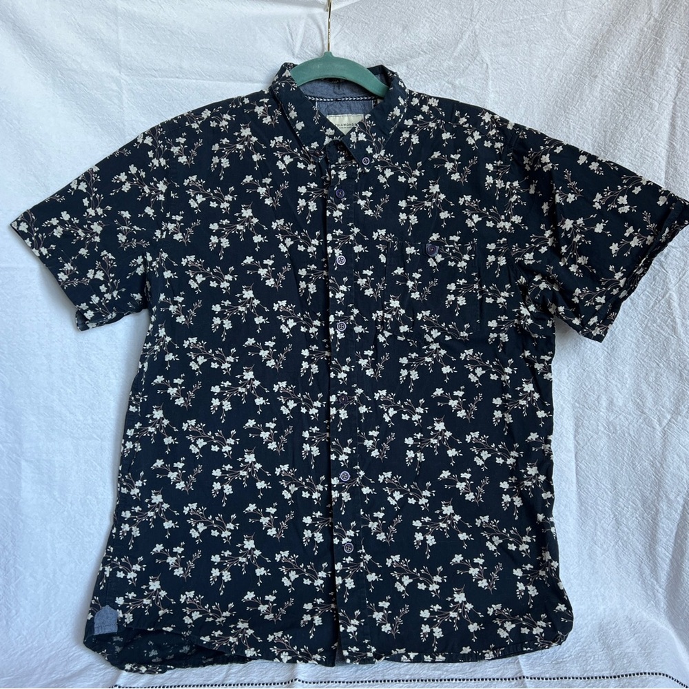7Diamonds Floral Short-Sleeved Navy Men’s Shirt